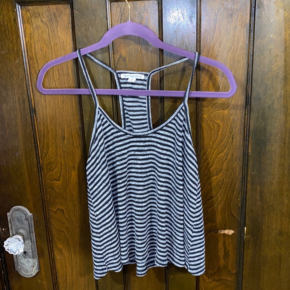 American Eagle Striped Racerback Tank Top Small